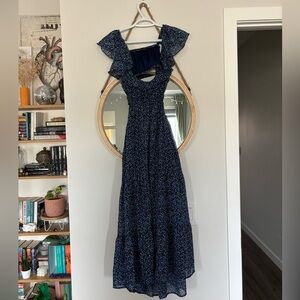 Beautiful Open Back blue floral dress